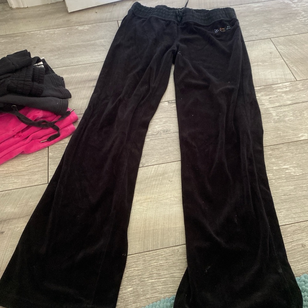 BCBGMaxAzria Black Velour Trousers